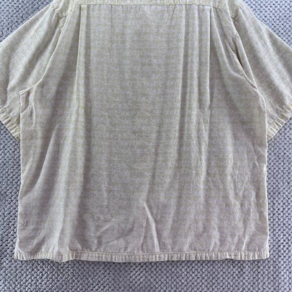 Columbia Shirt Mens XL Yellow Cotton Surfboard Print Button Front Short Sleeve - Picture 8 of 12